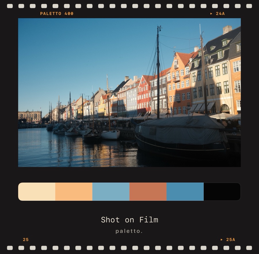 Nyhavn in a film-strip frame
