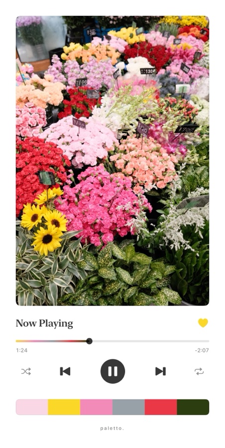 Flowers in a music player frame
